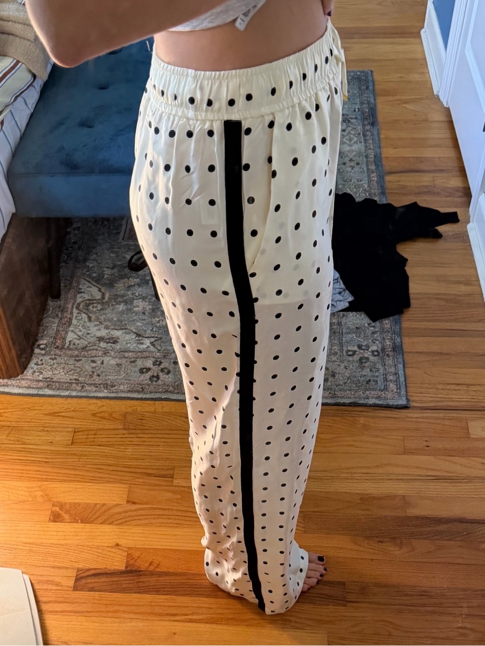 Anthropologie polka dot track pants